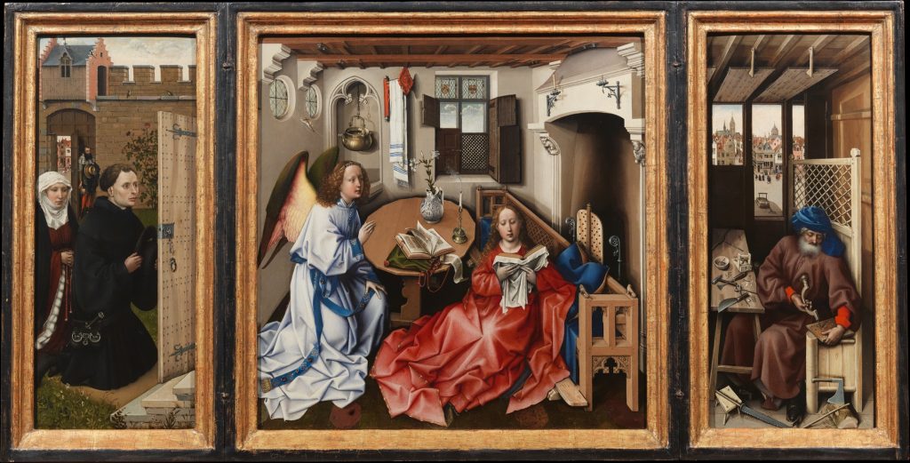 Annunciation Triptych (Merode Altarpiece) ca. 1427–32 Workshop of Robert Campin Netherlandish