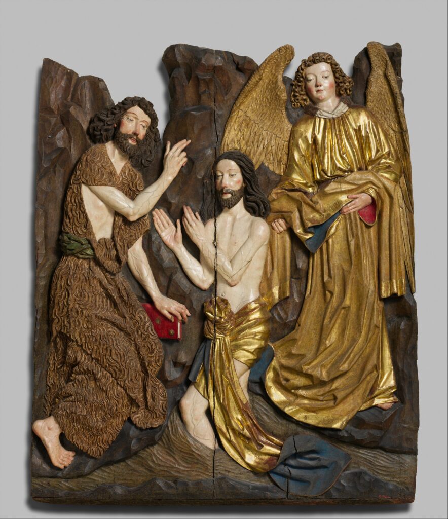 Baptism of Christ[ca. 1480–1490Workshop of Veit Stoss German](DP144433)Courtesy THE MET