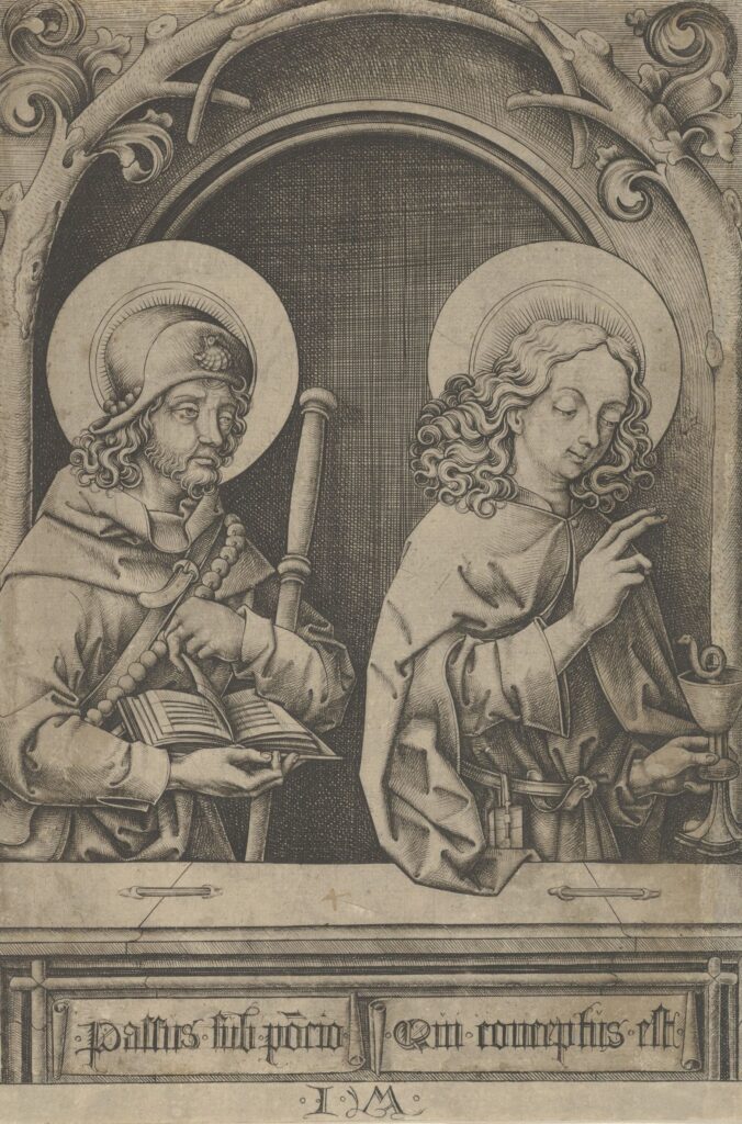 St. James the Greater and St. John, from The Apostles; Israhel van Meckenem German(DP841617)Courtesy THE MET