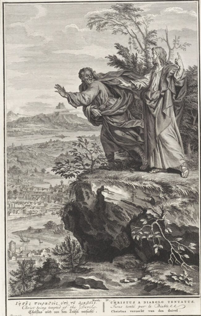 Verzoeking van Christus, Bernard Picart, 1693 - 1783(RP-P-1934-281)Courtesy Rijksmuseum