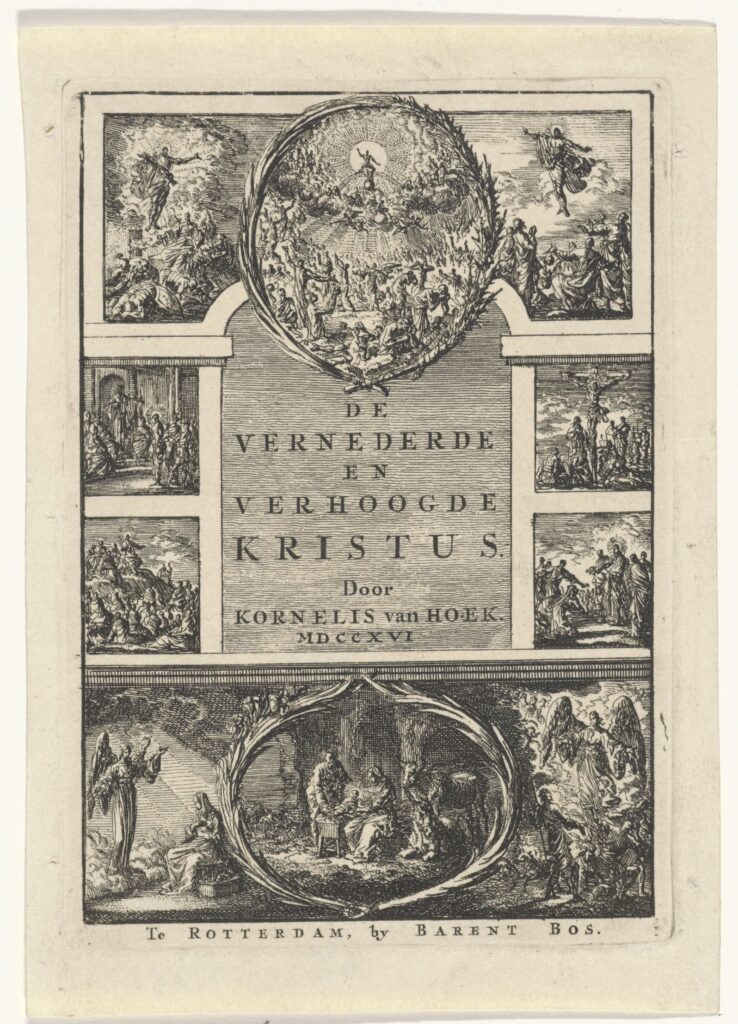 Titelpagina voor Kornelis van Hoek's 'De vernederde en verhoogde Kristus', 1706, Jan Luyken, 1706(RP-P-OB-45.264)Courtesy Rijksmuseum