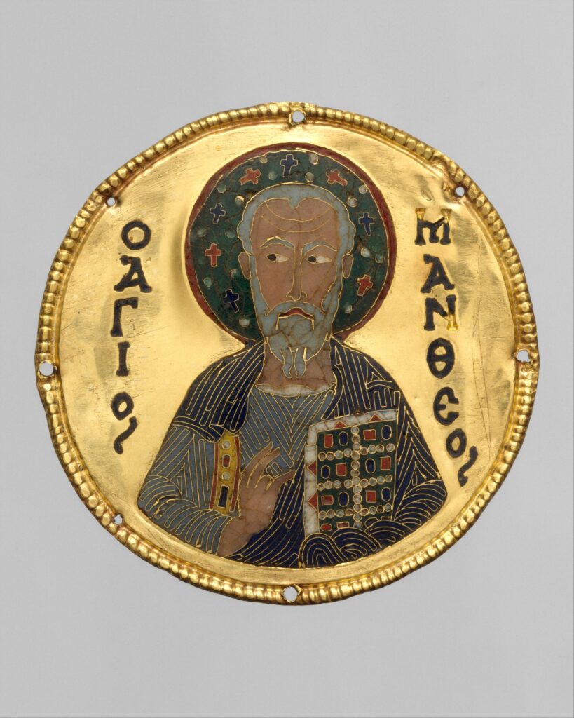 Medallion with Saint Matthew from an Icon Frame,ca. 1100,Byzantine(DT200218)Courtesy THE MET