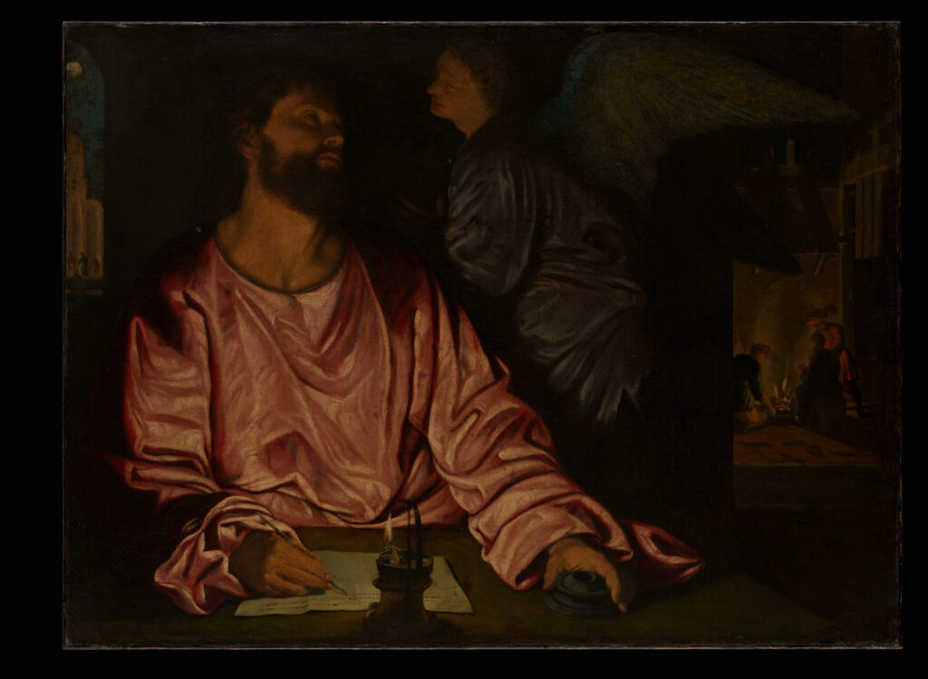 Saint Matthew and the Angel,Giovanni Gerolamo Savoldo Italian(DP-18592-001)Courtesy THE MET