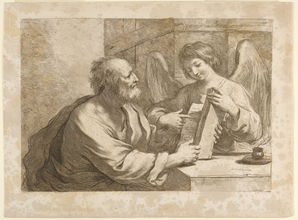 Saint Matthew with an Angel and Book, Francesco Bartolozzi, Italian, active England, 1727–1815(CHSDM-5BF79A5D03312-000001 screen image)Courtesy Cooper Hewitt, Smithsonian Design Museum