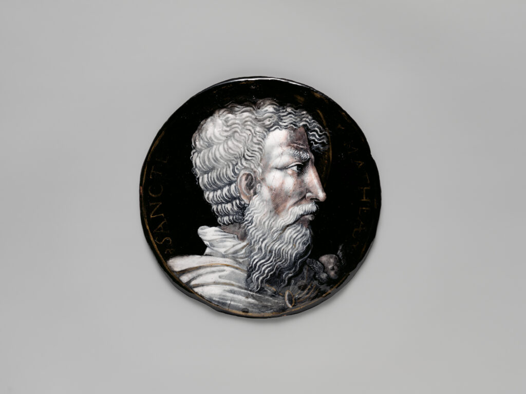 Saint Matthew, ca. 1550, Attributed to Jean III Pénicaud French(DP-2876-005)Courtesy THE MET