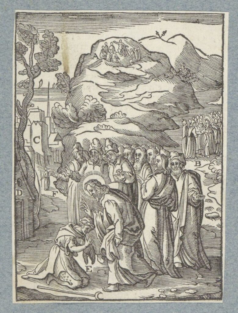 Christus geneest een melaatse, Christoffel van Sichem (II), after Adriaen Collaert, after Bernardino Passeri, 1629(RP-P-2015-17-32-3)Courtesy Rijksmuseum